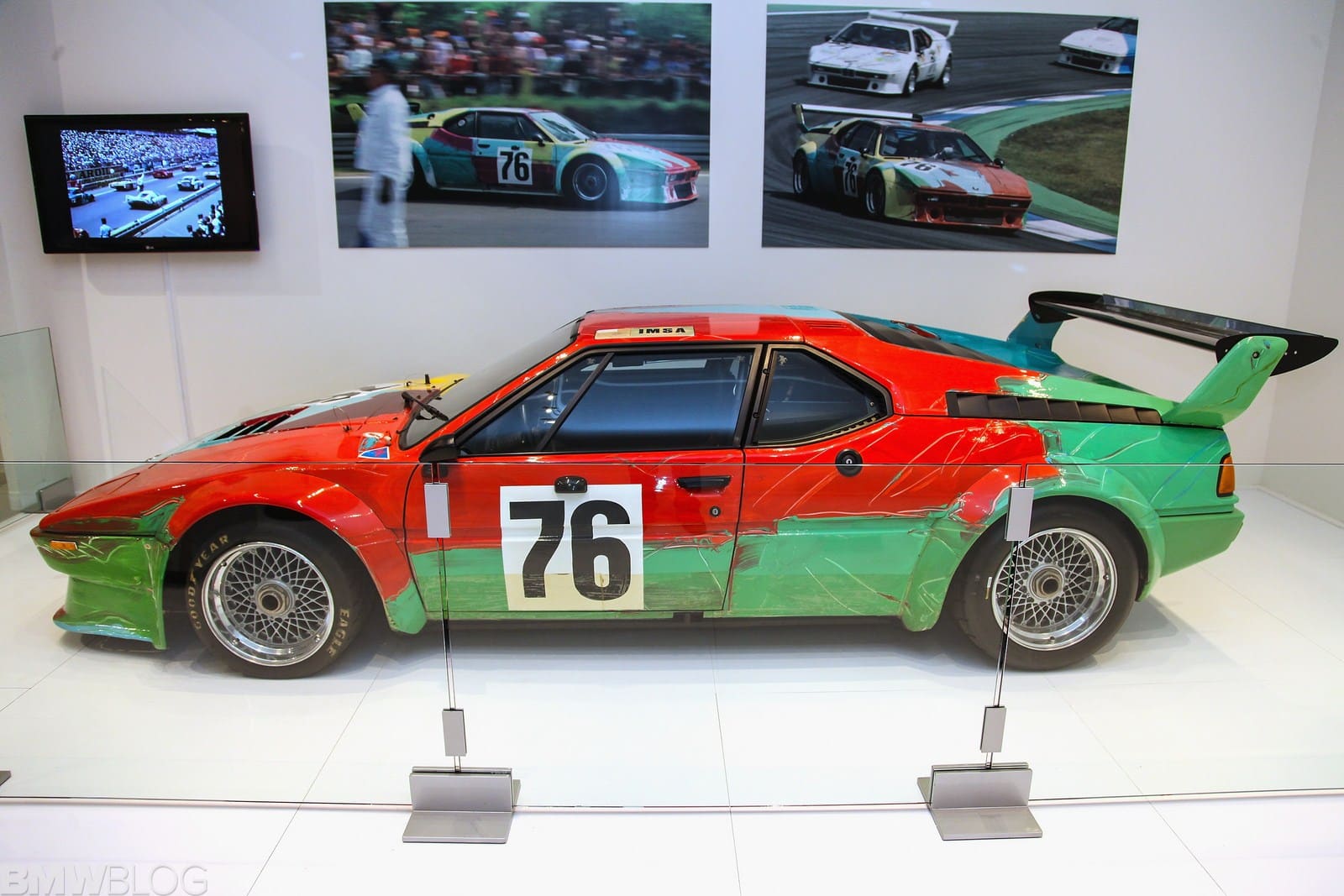 MIAMI BEACH, FL - DECEMBER 04: BMW Art Car by Andy Warhol, 1979 BMW M1 on display at the VIP lounge at Art Basel Miami Beach on December 4, 2013 in Miami Beach, Florida. (Photo by Donald Bowers/Getty Images for BMW)