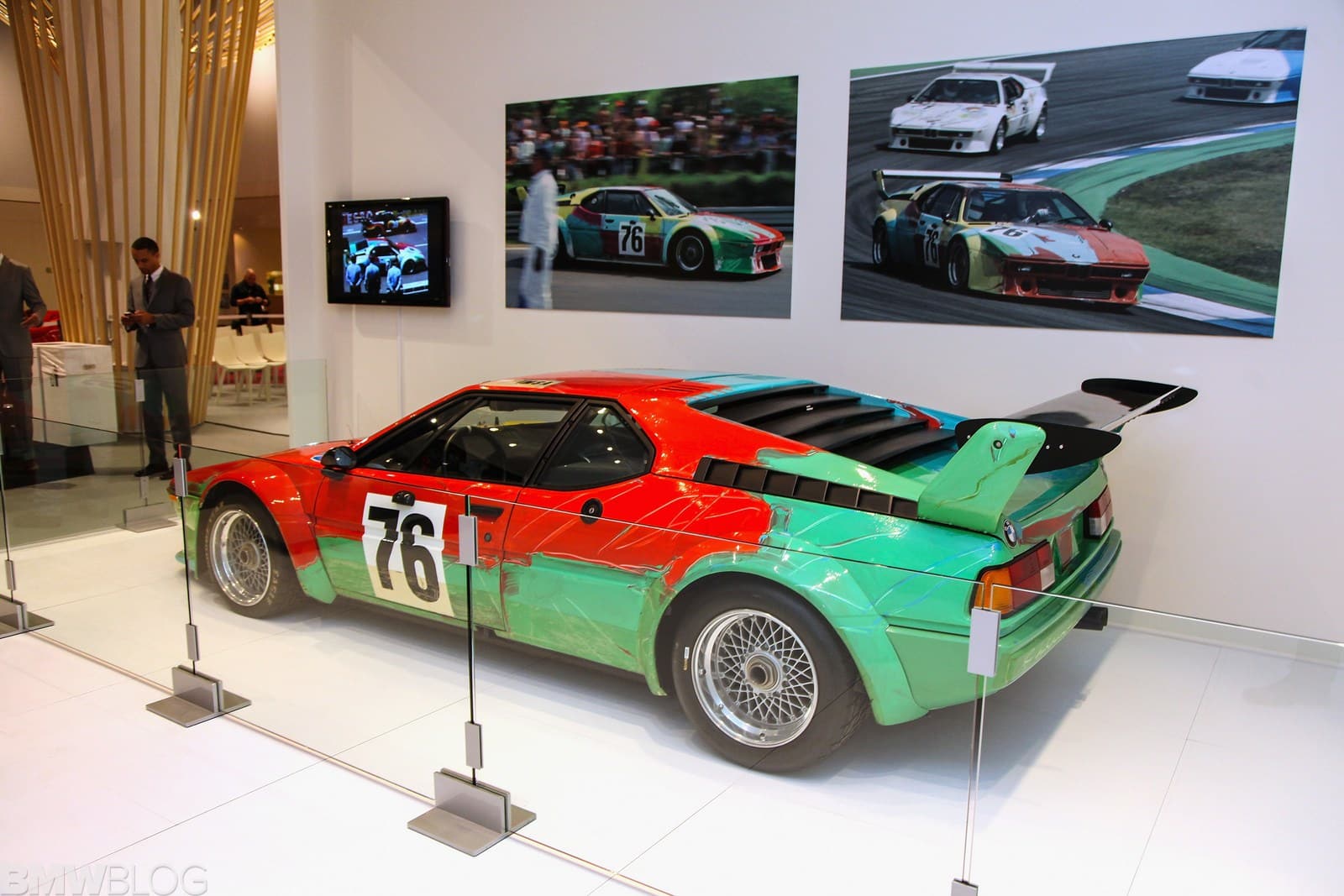 MIAMI BEACH, FL - DECEMBER 04: BMW Art Car by Andy Warhol, 1979 BMW M1 on display at the VIP lounge at Art Basel Miami Beach on December 4, 2013 in Miami Beach, Florida. (Photo by Donald Bowers/Getty Images for BMW)